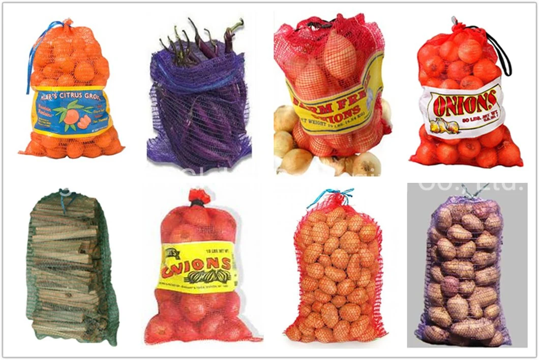 GRS SGS CE Wholesale Durable Plastic Drawstring Packing 50lb 50kg Potato Onion Cabbage Garlic Fruit Orange Bean Firewood Empty PP Tubular Leno Mesh Net Bag