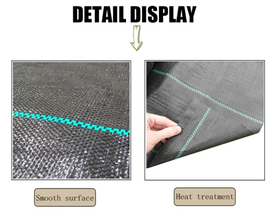 농업 지상 덮개를 위해 길쌈하는 PP PE 잡초 매트에 의하여 길쌈되는 플라스틱 잡초 통제 구획 직물 잡초 장벽 비 길쌈